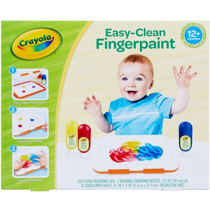 Crayola Washable Finger Paint Station, Less Mess Finger Paints for Toddlers, Sensory Toy, Toddler Activity, Gift for Toddlers - Image 1