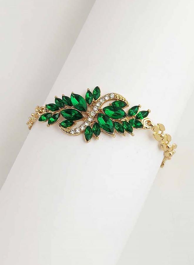 Take Two Styli Embellished Rhinestone Leaf Bracelet - Image 4