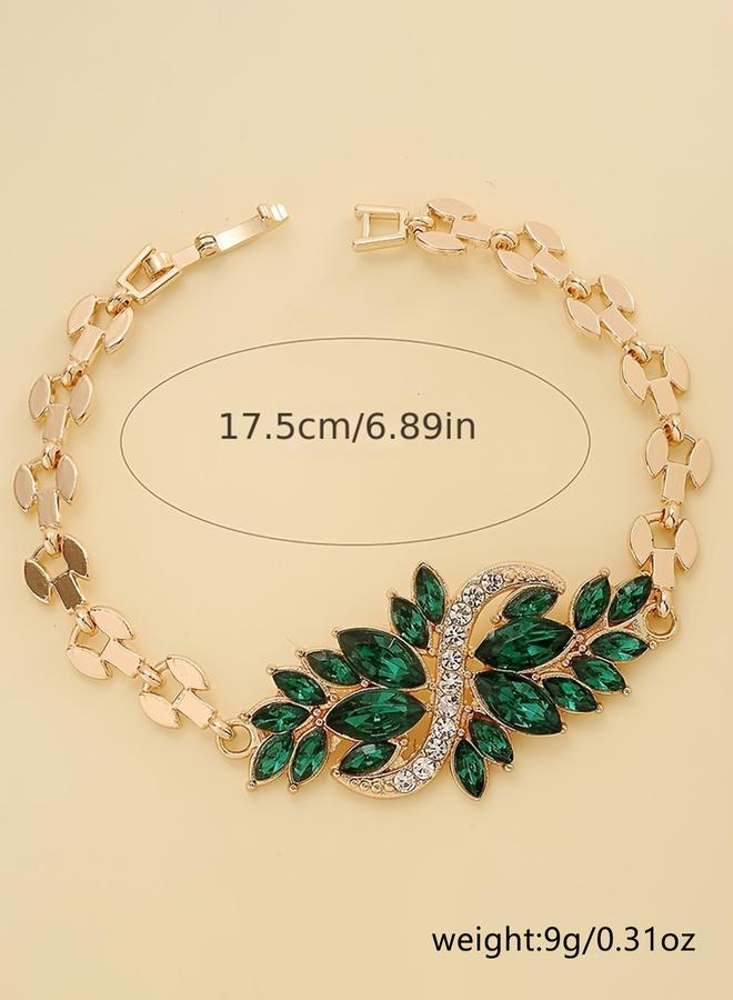 Take Two Styli Embellished Rhinestone Leaf Bracelet - Image 3