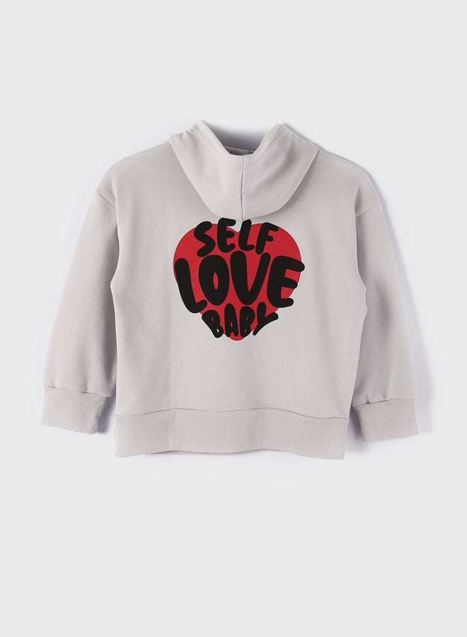 Printed Long Sleeve Girls' Hoodie