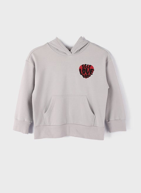 Printed Long Sleeve Girls' Hoodie