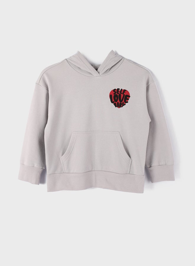 Printed Long Sleeve Girls' Hoodie