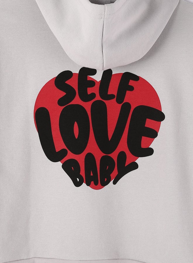 Printed Long Sleeve Girls' Hoodie