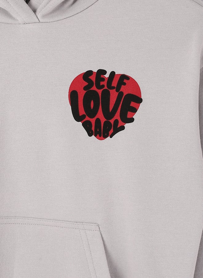 Printed Long Sleeve Girls' Hoodie