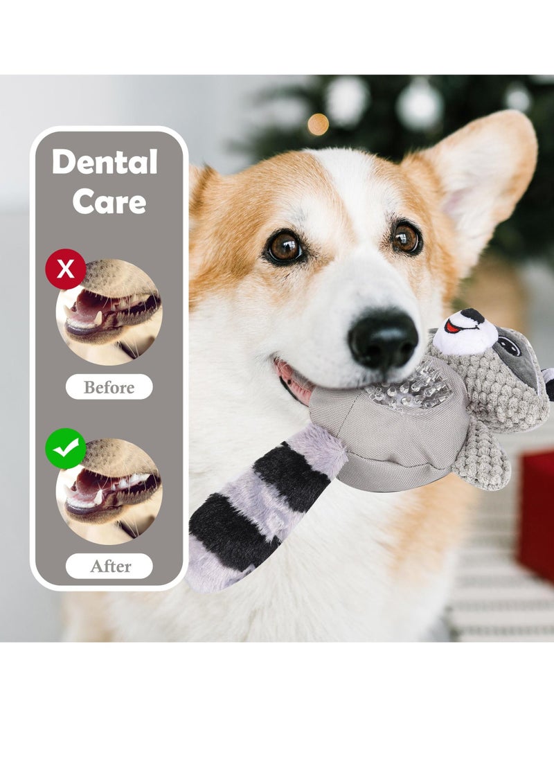 Dog Squeaky Toys Plush Stuffed Dog Toy for Small Breed Squeaky Fun Shape Teeth Grinding Chew Toy with Crinkle Paper Tail for Small Medium Large Dogs Puppy Pet Toys for Teething - Image 2
