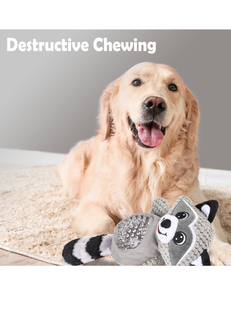 Dog Squeaky Toys Plush Stuffed Dog Toy for Small Breed Squeaky Fun Shape Teeth Grinding Chew Toy with Crinkle Paper Tail for Small Medium Large Dogs Puppy Pet Toys for Teething - Image 5