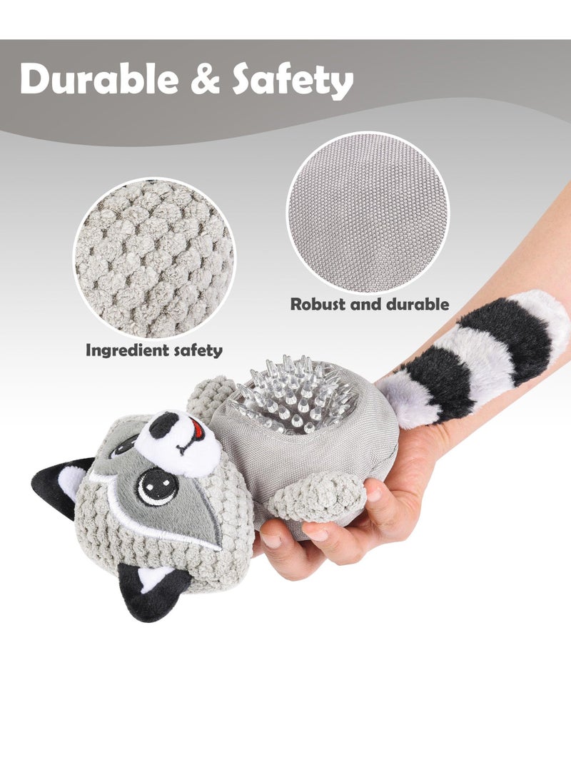 Dog Squeaky Toys Plush Stuffed Dog Toy for Small Breed Squeaky Fun Shape Teeth Grinding Chew Toy with Crinkle Paper Tail for Small Medium Large Dogs Puppy Pet Toys for Teething - Image 1