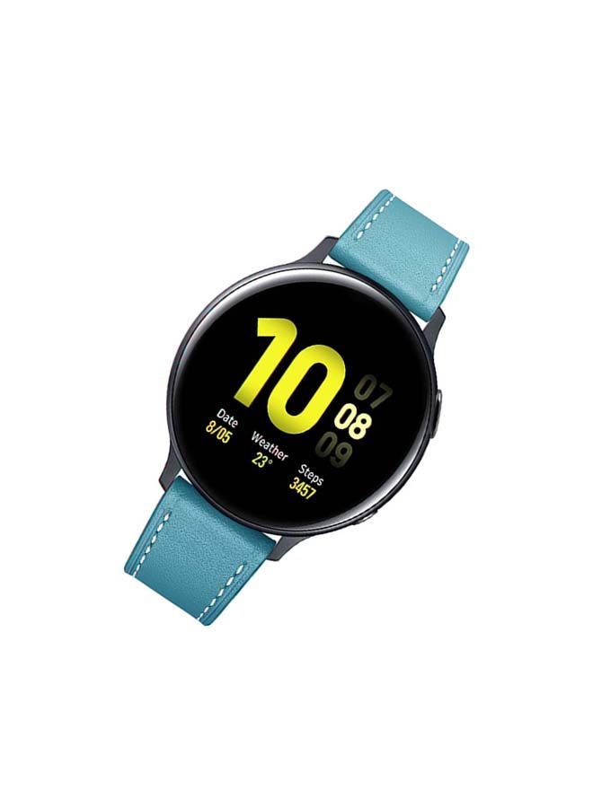 NIBEMINENT Genuine Leather Replacement Band 20mm For Samsung Active 2 40/44mm Supreme Style Blue - Image 4