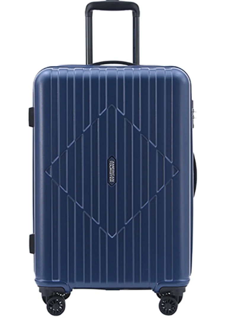 امريكان توريستر Skytrac DW V2 Suitcase, Check-In Size 68 cm / 25 inch, 4 Spinner Wheels, Hard Top, Polypropylene, Navy Blue|TSA Combination Lock|Scratch & Impact Resistant Material - 3 Years Global Warranty