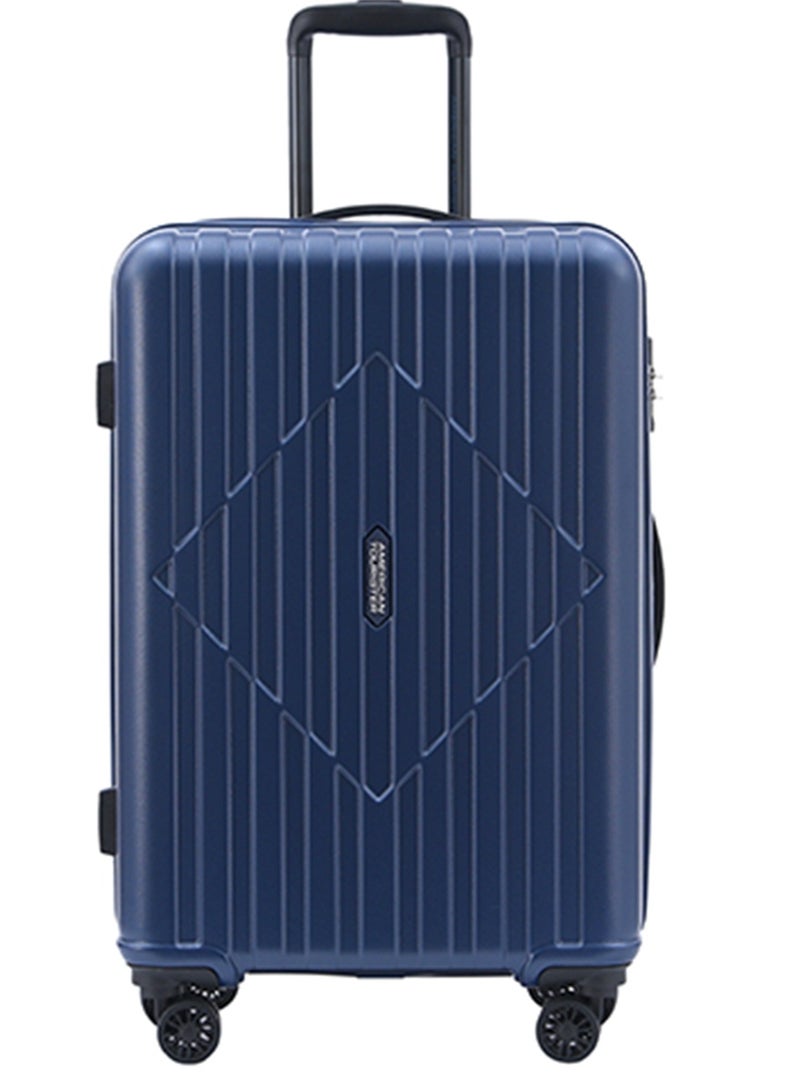 AMERICAN TOURISTER Skytrac DW V2 Suitcase, Check-In Size 68 cm / 25 inch, 4 Spinner Wheels, Hard Top, Polypropylene, Navy Blue|TSA Combination Lock|Scratch & Impact Resistant Material - 3 Years Global Warranty - Image 1