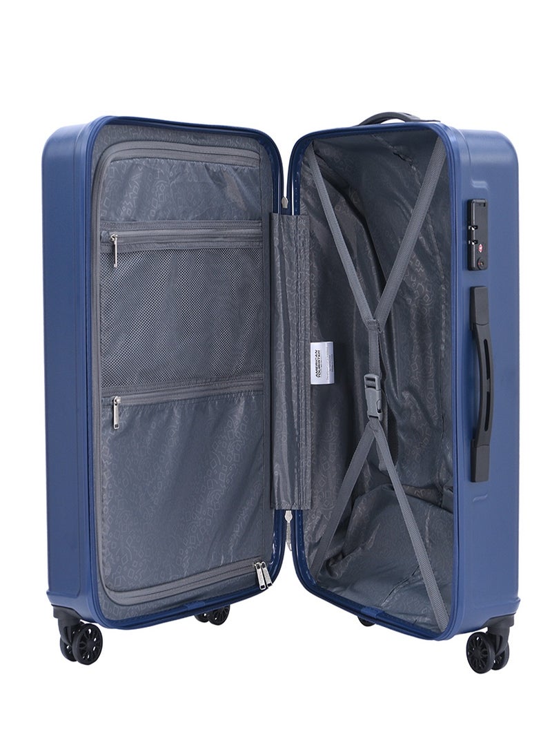 AMERICAN TOURISTER Skytrac DW V2 Suitcase, Check-In Size 68 cm / 25 inch, 4 Spinner Wheels, Hard Top, Polypropylene, Navy Blue|TSA Combination Lock|Scratch & Impact Resistant Material - 3 Years Global Warranty - Image 5