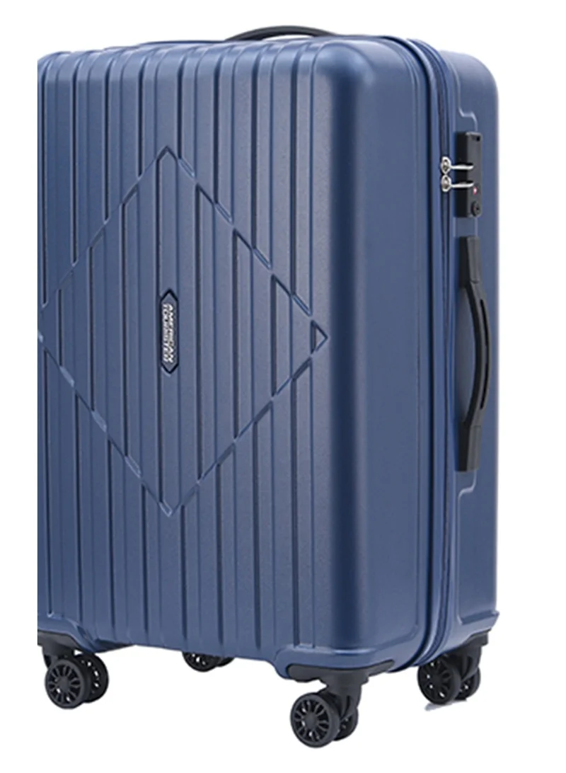 American Tourister  Skytrac DW V2 Suitcase, Check-In Size 68 cm / 25 inch, 4 Spinner Wheels, Hard Top, Polypropylene, Navy Blue|TSA Combination Lock|Scratch & Impact Resistant Material - 3 Years Global Warranty  | Best Price UAE