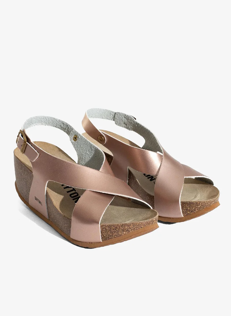 BAYTON Rea Strappy Mid Heel Wedges