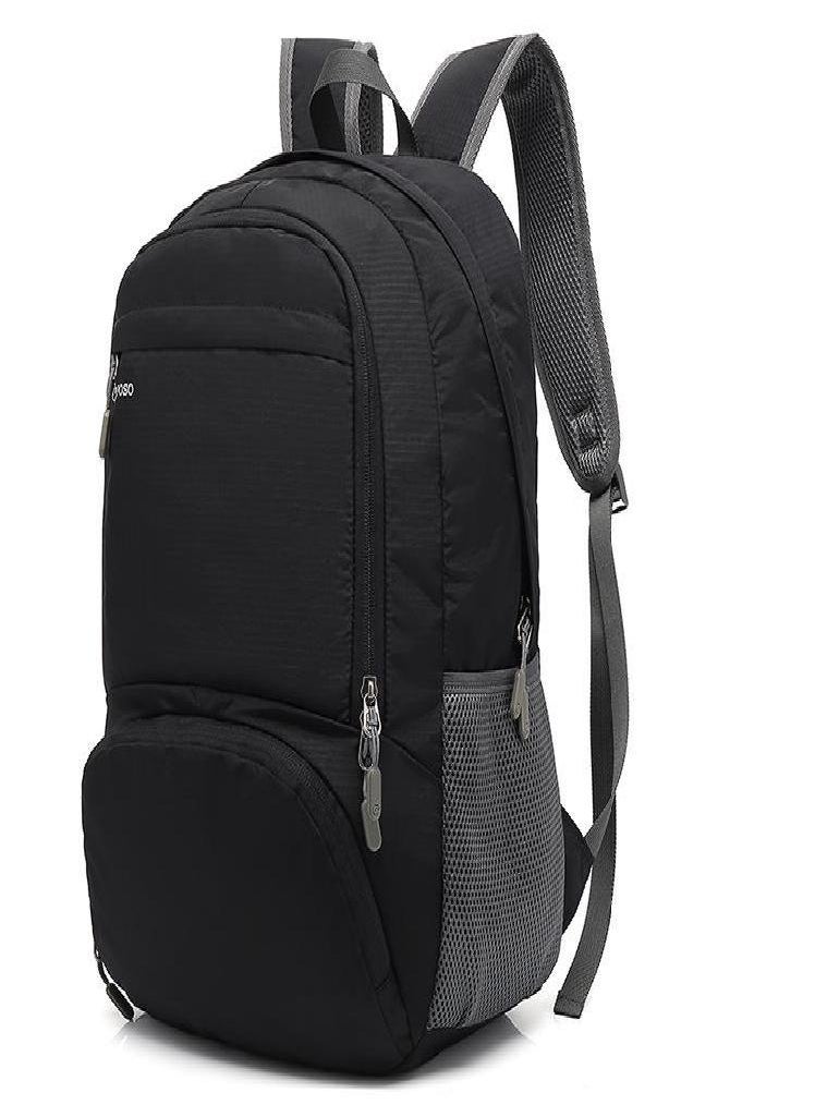 Eckek - Men Backpack POSO Light/Folding Storage/Waterproof Laptop Backpack 15.6 Inch School Bags for Boys Polyester Black/Blue/Gray PS-701 - Image 1