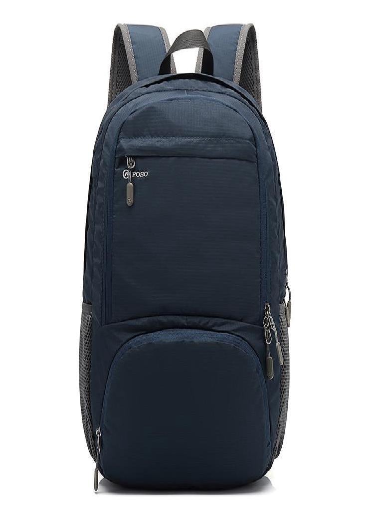 Eckek - Men Backpack POSO Light/Folding Storage/Waterproof Laptop Backpack 15.6 Inch School Bags for Boys Polyester Black/Blue/Gray PS-701 - Image 1