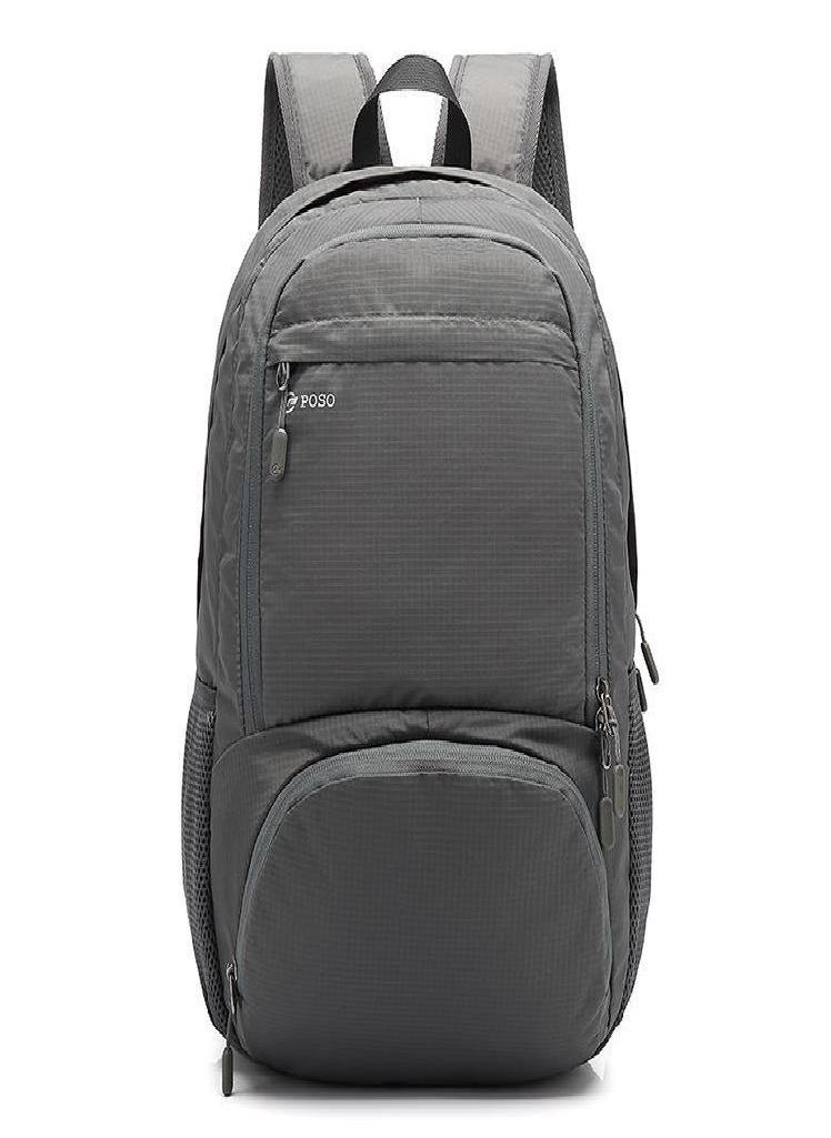 Eckek - Men Backpack POSO Light/Folding Storage/Waterproof Laptop Backpack 15.6 Inch School Bags for Boys Polyester Black/Blue/Gray PS-701 - Image 1