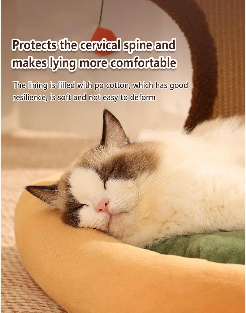 Cat Bed with Scratching Post with Nature Sisal Scratching Post, Cat Tree with Bed for Indoor Large Cats and Kittens,C(64×52×60CM) - Image 4