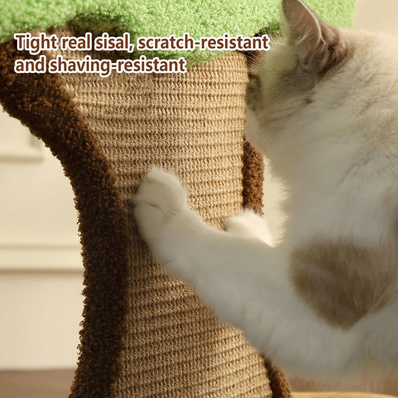 Cat Bed with Scratching Post with Nature Sisal Scratching Post, Cat Tree with Bed for Indoor Large Cats and Kittens,C(64×52×60CM) - Image 2