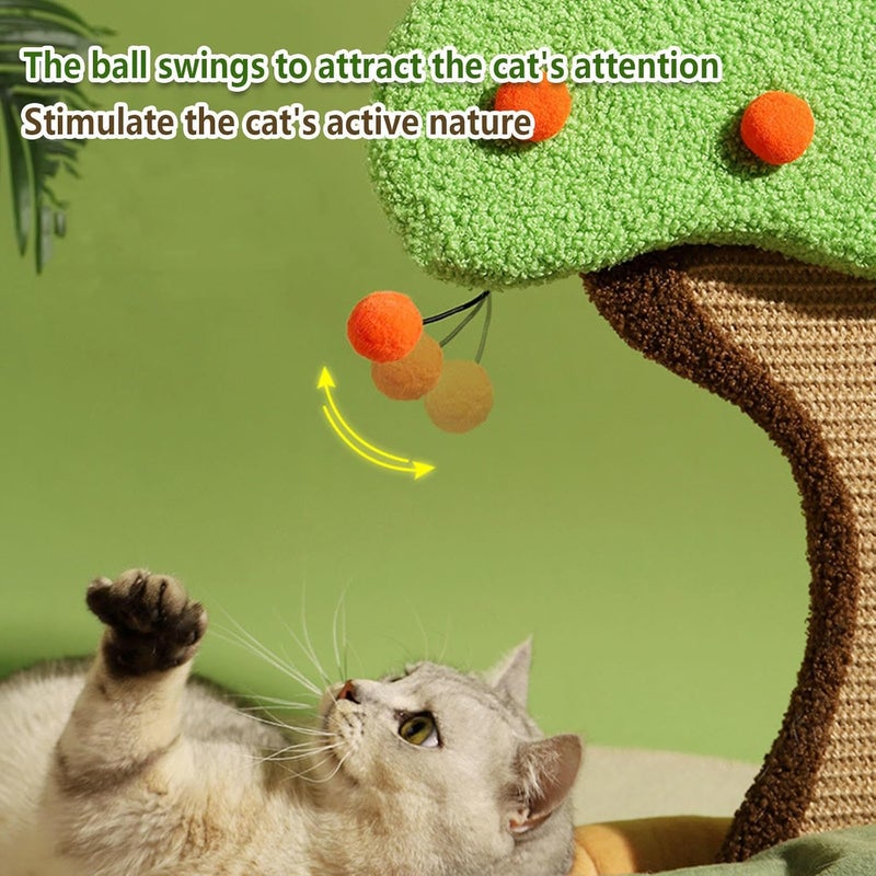 Cat Bed with Scratching Post with Nature Sisal Scratching Post, Cat Tree with Bed for Indoor Large Cats and Kittens,C(64×52×60CM) - Image 3