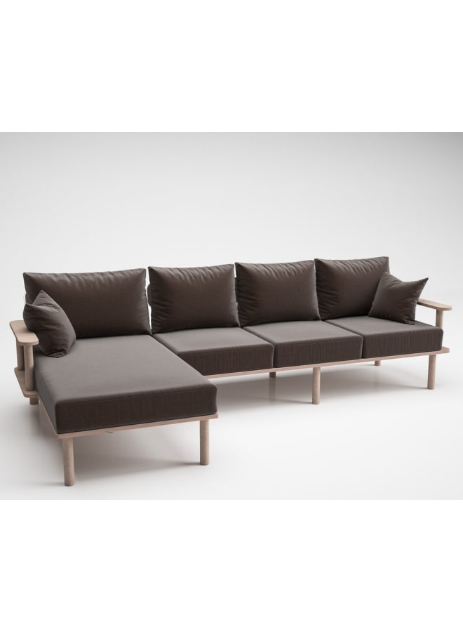 Retro Modern corner sofa 141 cm - brown - Image 2