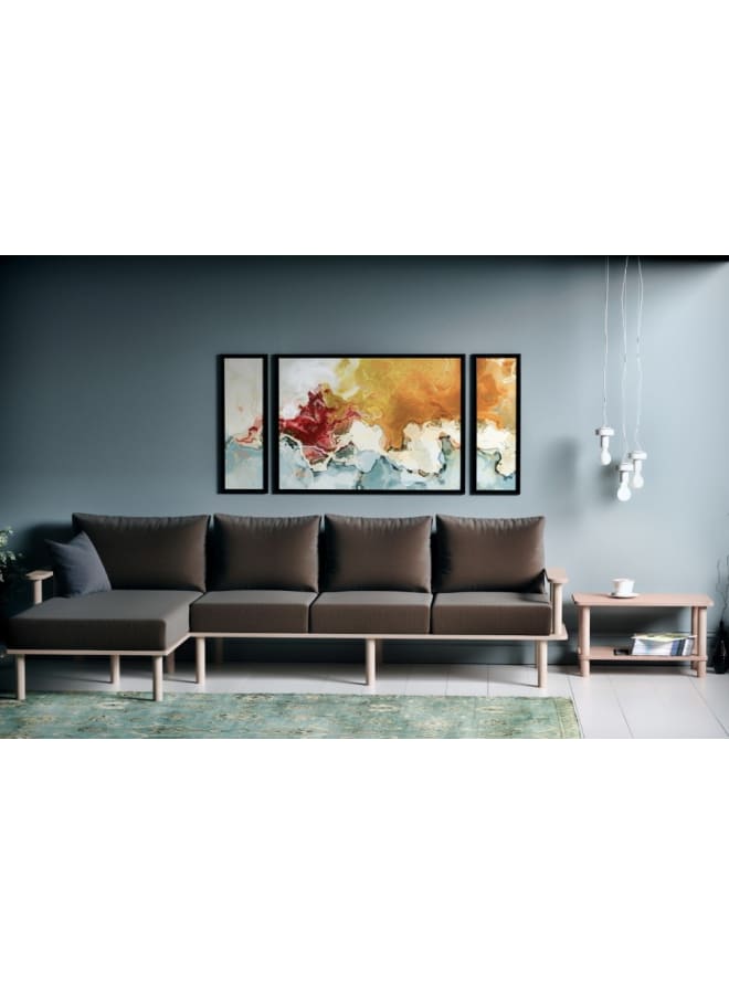Retro Modern corner sofa 141 cm - brown - Image 1