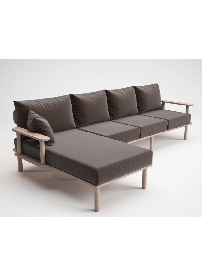 Retro Modern corner sofa 141 cm - brown - Image 3