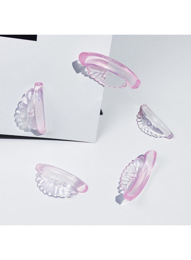 پيرمانيا قضبان رفع الرموش، وسادات رفع الرموش على شكل صدفة من السيليكون السائل، 10 قطع/5 أحجام، مكبس الرموش بدرجة صالون (وردي فاتح) - Image 3