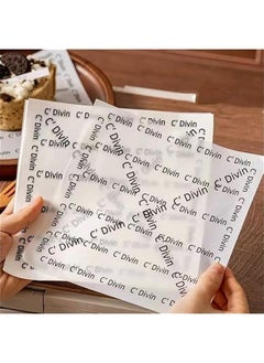 Generic 100Pcs Wax Paper Sheets for Food, Basket Liners Food Picnic Paper Sheets Greaseproof Deli Wrapping Sheets,BBQ paper,White background with printed French text  - Image 3