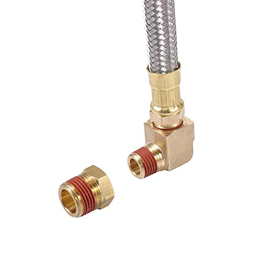 Kbrotech Extended Tank Drain Valve Assembly Kit Flexible Braided Steel Tube 10 inch 1/4 Inch NPT Pipe Fitting for Air Compressor - Image 5