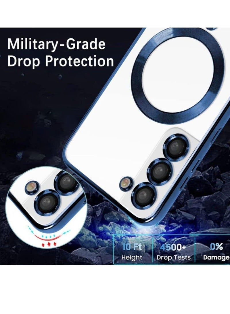 MUNTAQI Magnetic Clear Case for Samsung Galaxy S23 Plus with Camera Lens Protector Magsafe Compatible Electroplated Soft TPU Shockproof Anti-Scratch Phone Case - Image 4