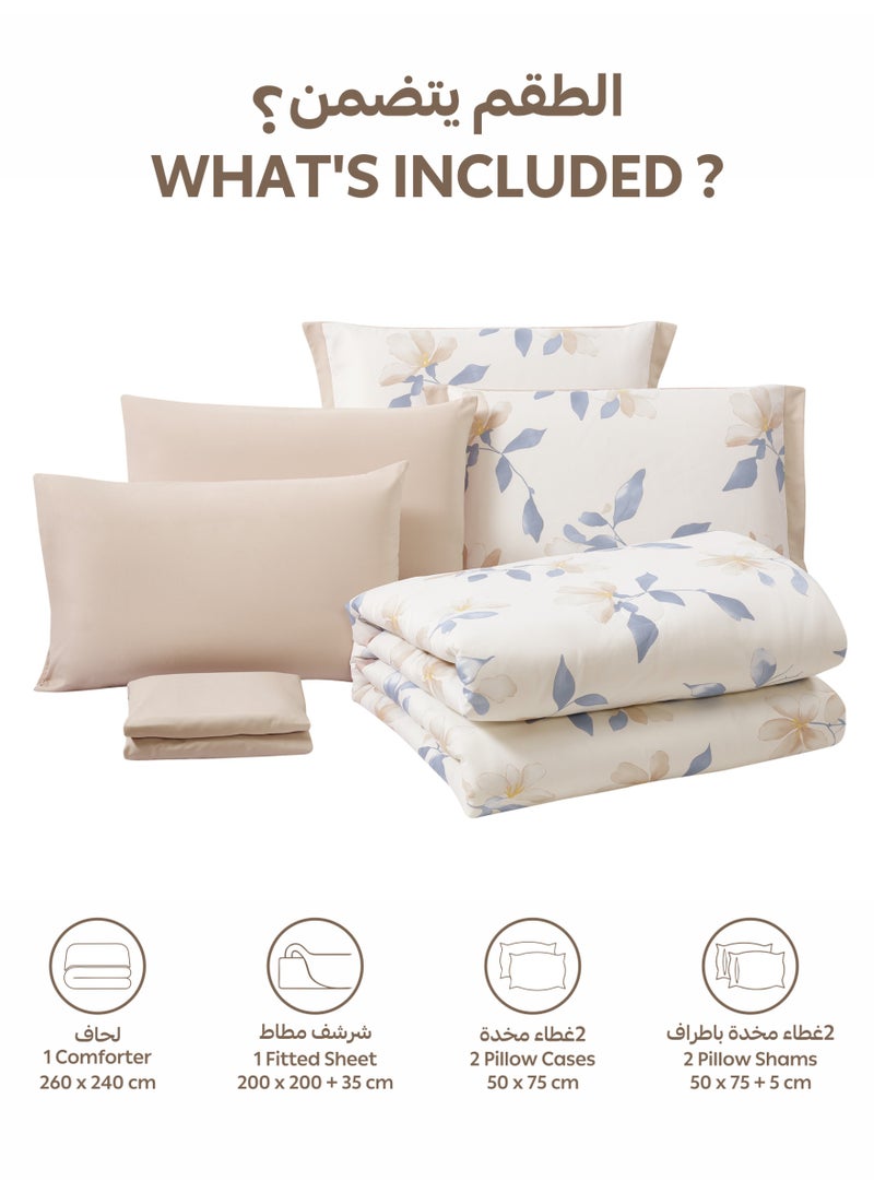 Doona Bedding Comforter Set King Size, Fits 200×200 cm – 6 Pcs Reversible Printed Design – 350 GSM All-Season Comforter – Premium Brushed Microfiber - Image 4