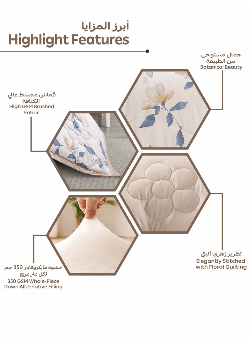 Doona Bedding Comforter Set King Size, Fits 200×200 cm – 6 Pcs Reversible Printed Design – 350 GSM All-Season Comforter – Premium Brushed Microfiber - Image 5