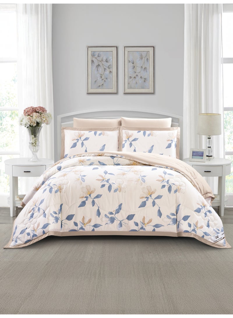 Doona Bedding Comforter Set King Size, Fits 200×200 cm – 6 Pcs Reversible Printed Design – 350 GSM All-Season Comforter – Premium Brushed Microfiber - Image 1