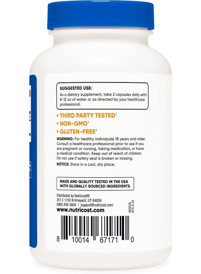 Nutricost كبسولات نوتريكوست مورنغا 500 ملغ، 180 كبسولة (90 حصة) - كبسولات نباتية، غير معدلة وراثيًا، خالية من الغلوتين - Image 2