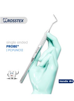 Crosstex Dental Instruments Periodontal Probe University Of North Carolina Single Ended Solid Handle  - Image 2