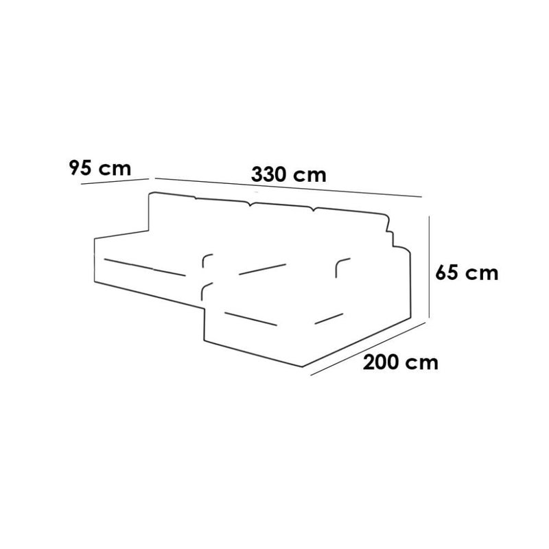 Betak Swedish wood and linen corner sofa - white - Image 2