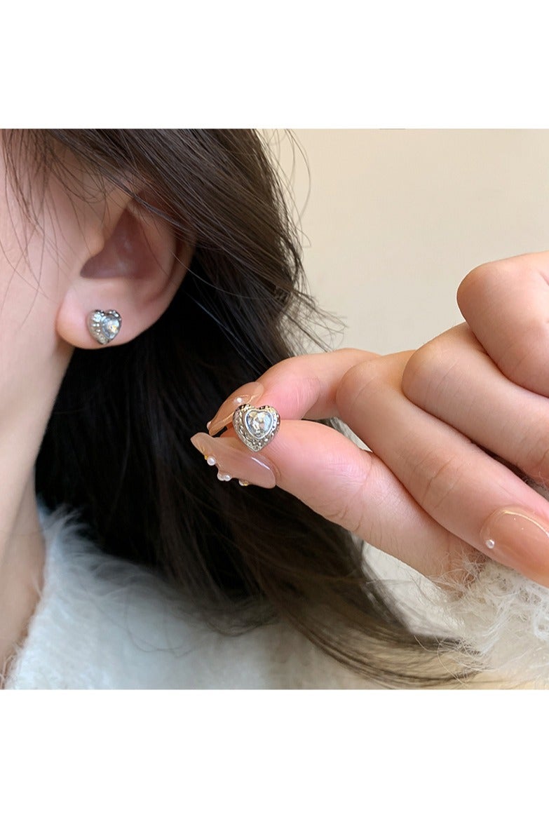 Goolsky Heart Stud Earrings Set (3 Pairs) – Minimalist Dainty Love Earrings for Women & Girls, Hypoallergenic, Daily Wear - Image 2