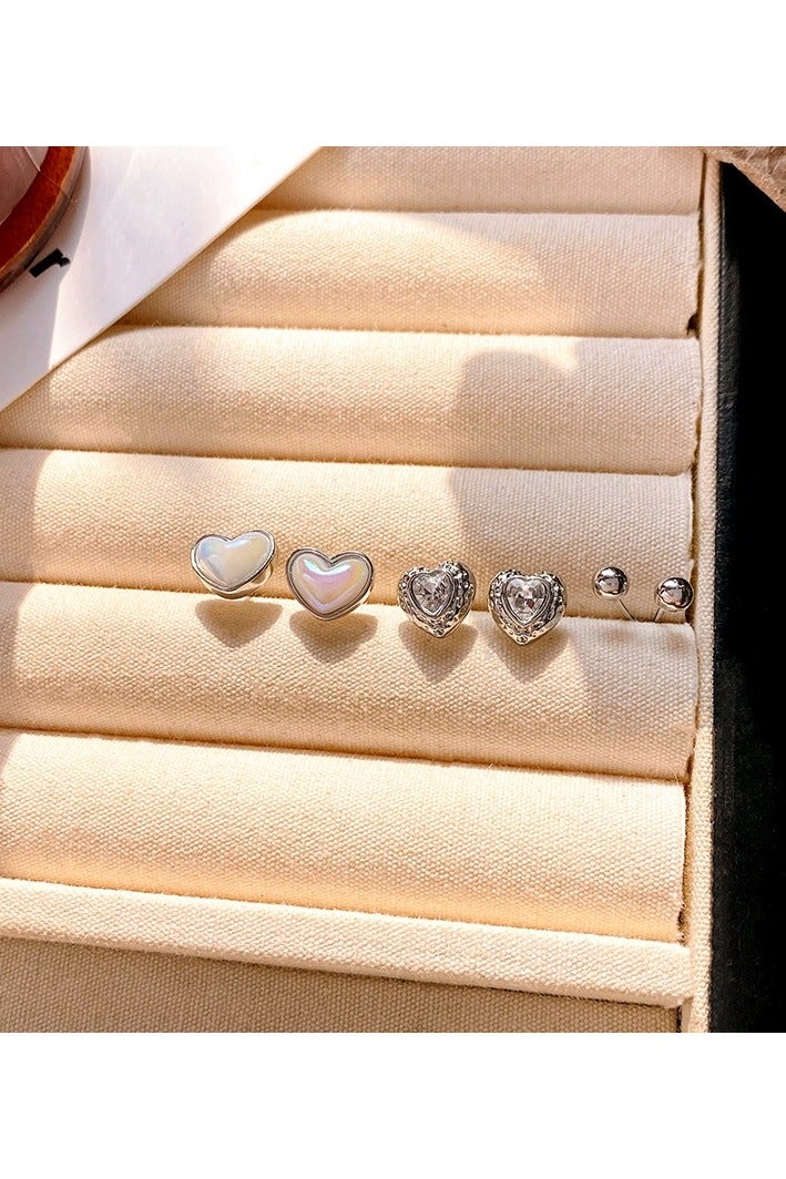 Goolsky Heart Stud Earrings Set (3 Pairs) – Minimalist Dainty Love Earrings for Women & Girls, Hypoallergenic, Daily Wear - Image 4