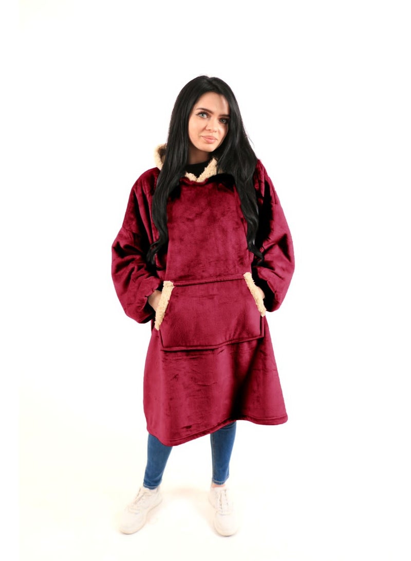 أرام جاكيت بلوفر للجنسين فرو شتوي فري سايز ناعم يشعرك بالدفء طوال اللبس