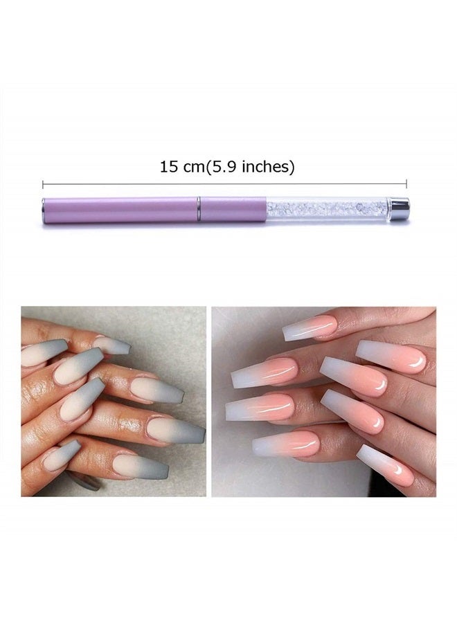 SILPECWEE 3Pcs Acrylic Nail Brush Set UV Gel Nail Ombre Brush Double-Head Sponge Pen Wooden Nail Art Gradient Painting Brush Manicure Tools - Image 3