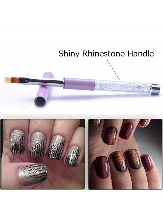 SILPECWEE 3Pcs Acrylic Nail Brush Set UV Gel Nail Ombre Brush Double-Head Sponge Pen Wooden Nail Art Gradient Painting Brush Manicure Tools - Image 2