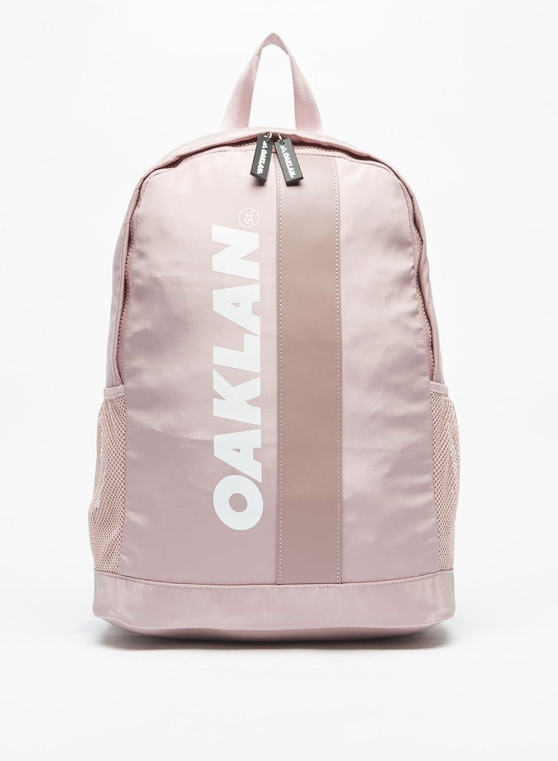 Oaklan by Shoexpress Womens Logo Print Backpack with Zip Closure  - Image 1