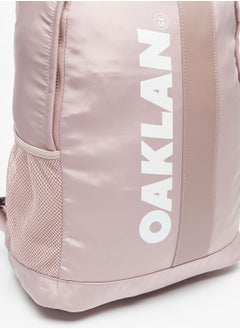 Oaklan by Shoexpress Womens Logo Print Backpack with Zip Closure  - Image 3