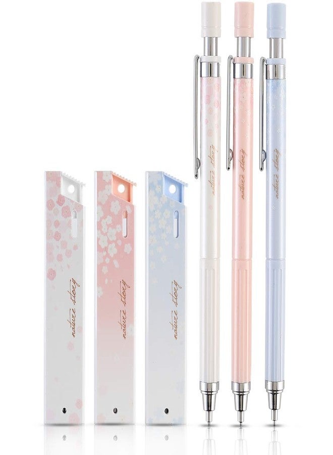Ipienlee Cherry Mechanical Pencil Set with Lead, 3 pcs 0.5 mm Mechanical Pencils with 3 Pack HB Pencil Leads for Writing Draft, Drawing, Sketch, Architecture - Image 1