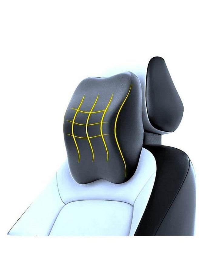 PROTEGO Universal Memory Foam Car Neck Rest Pillow with Washable Velvet Cover | Relieves Neck Pain | Ergonomic Support Orthopedic Cushion Ultra Soft| for All Hatchback SUV Sedan Cars |Black (Medium) - Image 1
