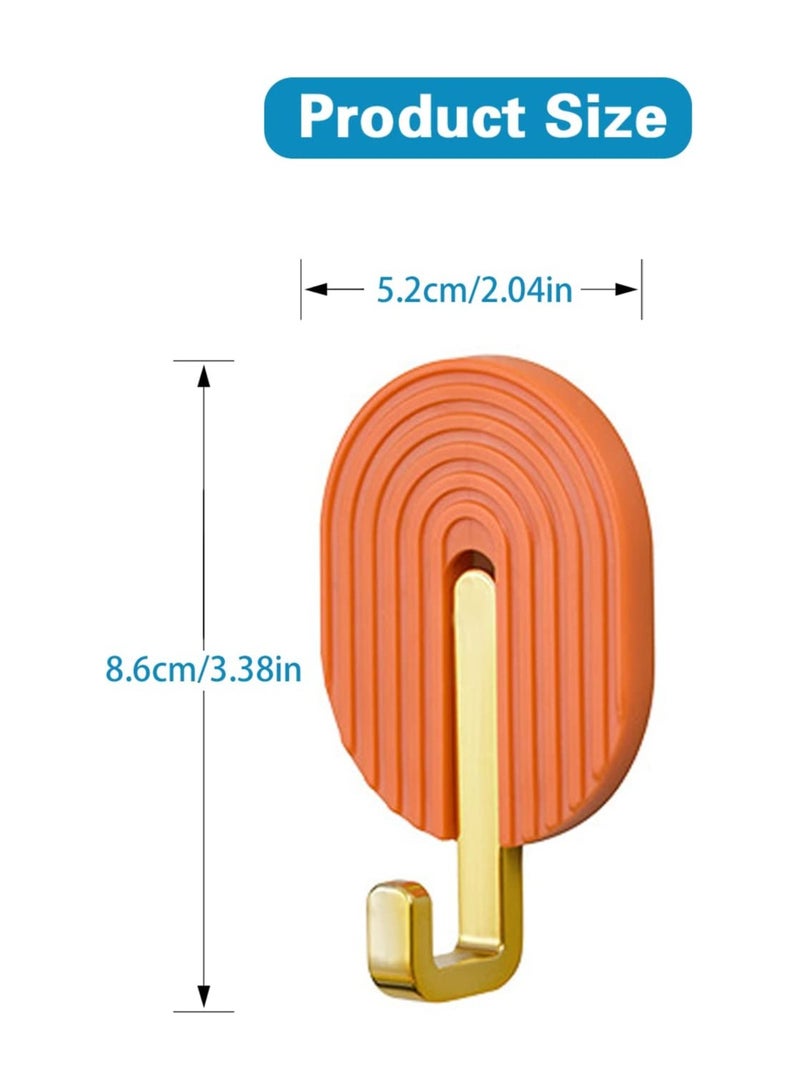SYOSI Self Adhesive Hooks, Colored Plastic Sticky Hooks, for Hanging Towel Coat Robe Keys, Wall Hanger Waterproof, 6 Pcs - Image 3