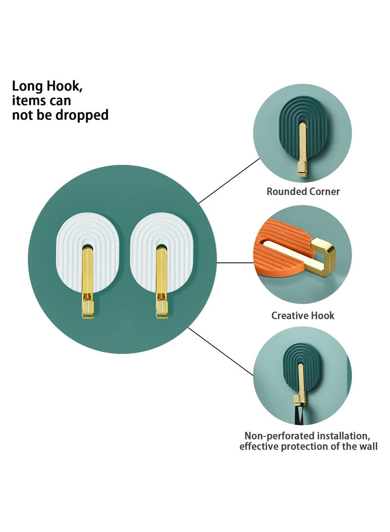 SYOSI Self Adhesive Hooks, Colored Plastic Sticky Hooks, for Hanging Towel Coat Robe Keys, Wall Hanger Waterproof, 6 Pcs - Image 4