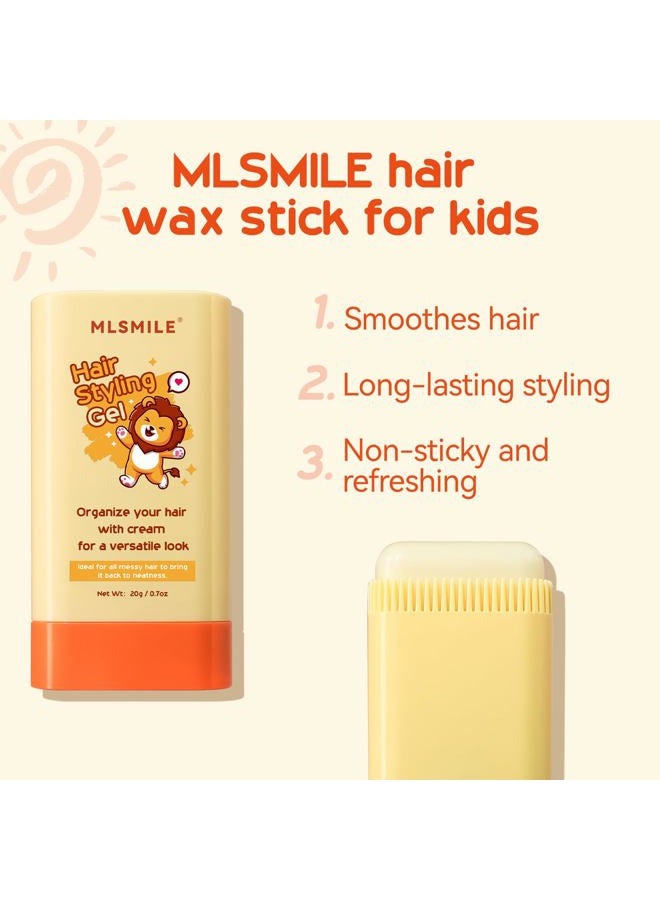 MLSMILE عصا شمع الشعر لتسريحات الأطفال، تصميم 2 في 1 مع مشط مدمج، لامع، لشمع الأطفال، مرطب، غير دهني، سهل الاستخدام، مدمج وقابل للحمل - Image 5