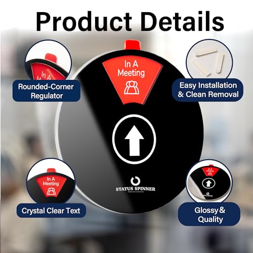 Bottle Pouch 2 Pack Office Door Sign Privacy - Do Not Disturb/Out of Office/In A Meeting/Back Soon/Working Remotely/Please Knock - 6 Options for Conference Studio 6 Inches (Black,Text with icons) - Image 3