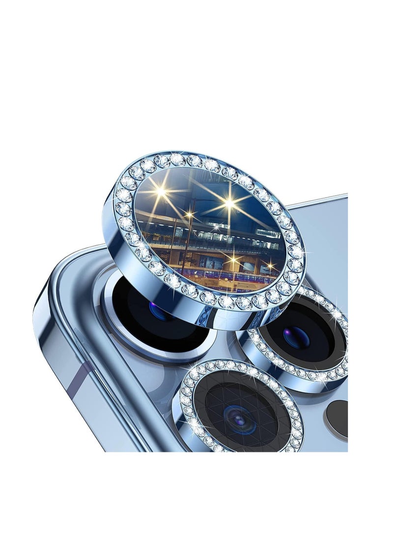 - iPhone 12 pro /13 pro /13 Pro Max/12 Pro Max Camera Lens Protector, Glass Camera Cover Screen Protector Metal Individual Ring for iPhone models - Image 1